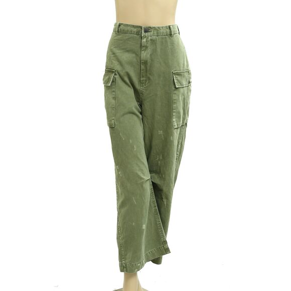 Free People We The Free Mending Heart Barrel Pants Cotton Slouchy M-10 282471 - Picture 5 of 9